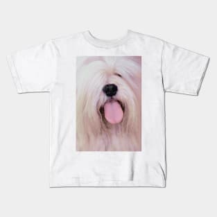 Fluffy Dog Tongue Out Kids T-Shirt